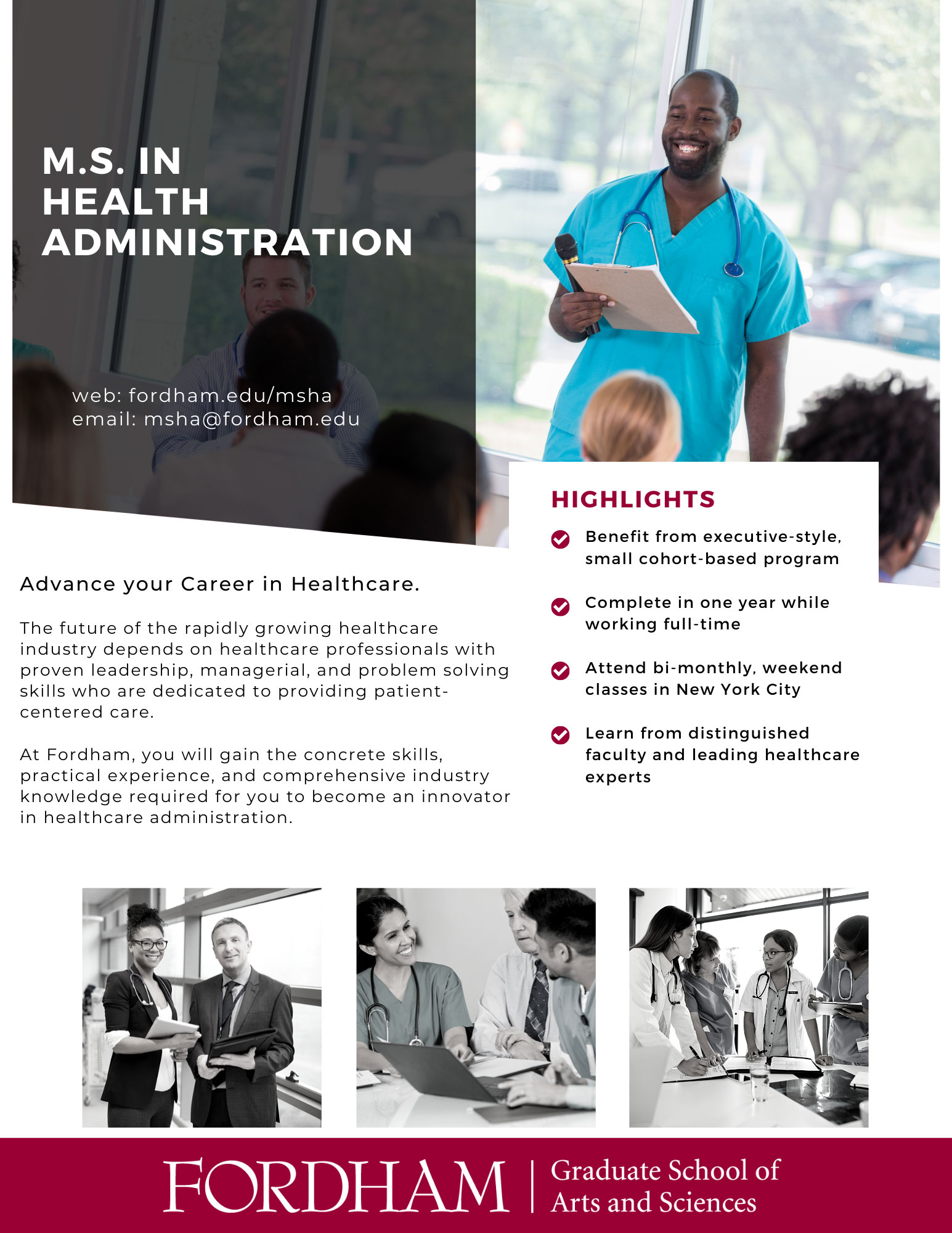 MS in Health Administration flyer