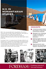 MS in Humanitarian Studies - Image of flyer