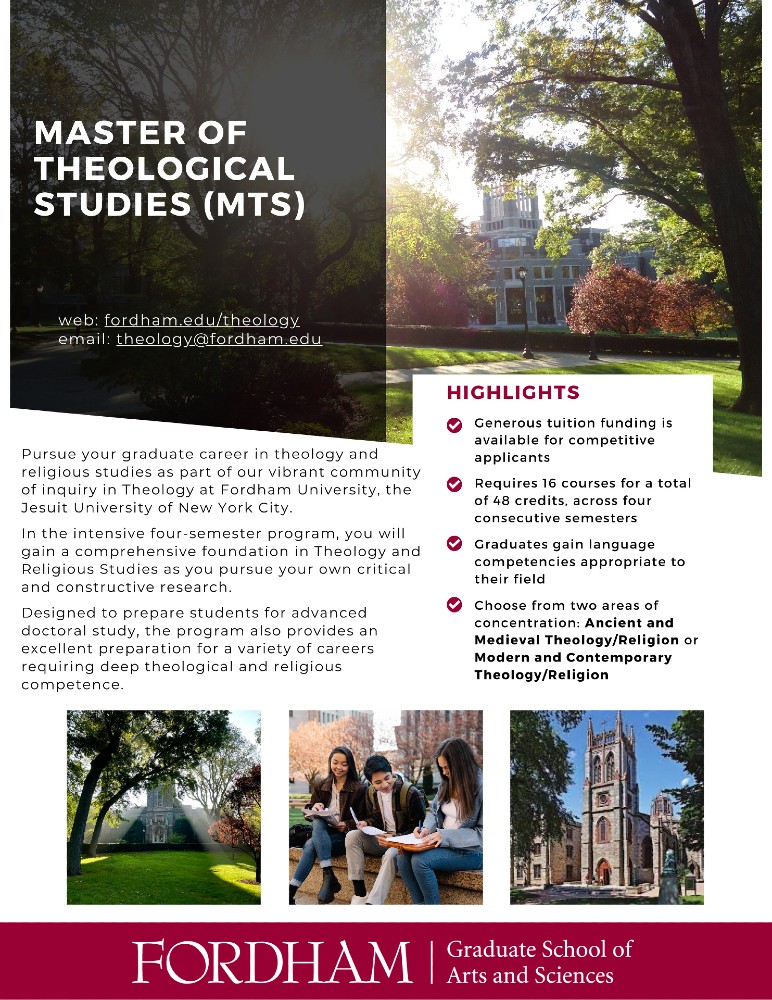 Master of Theological Studies Program Flyer