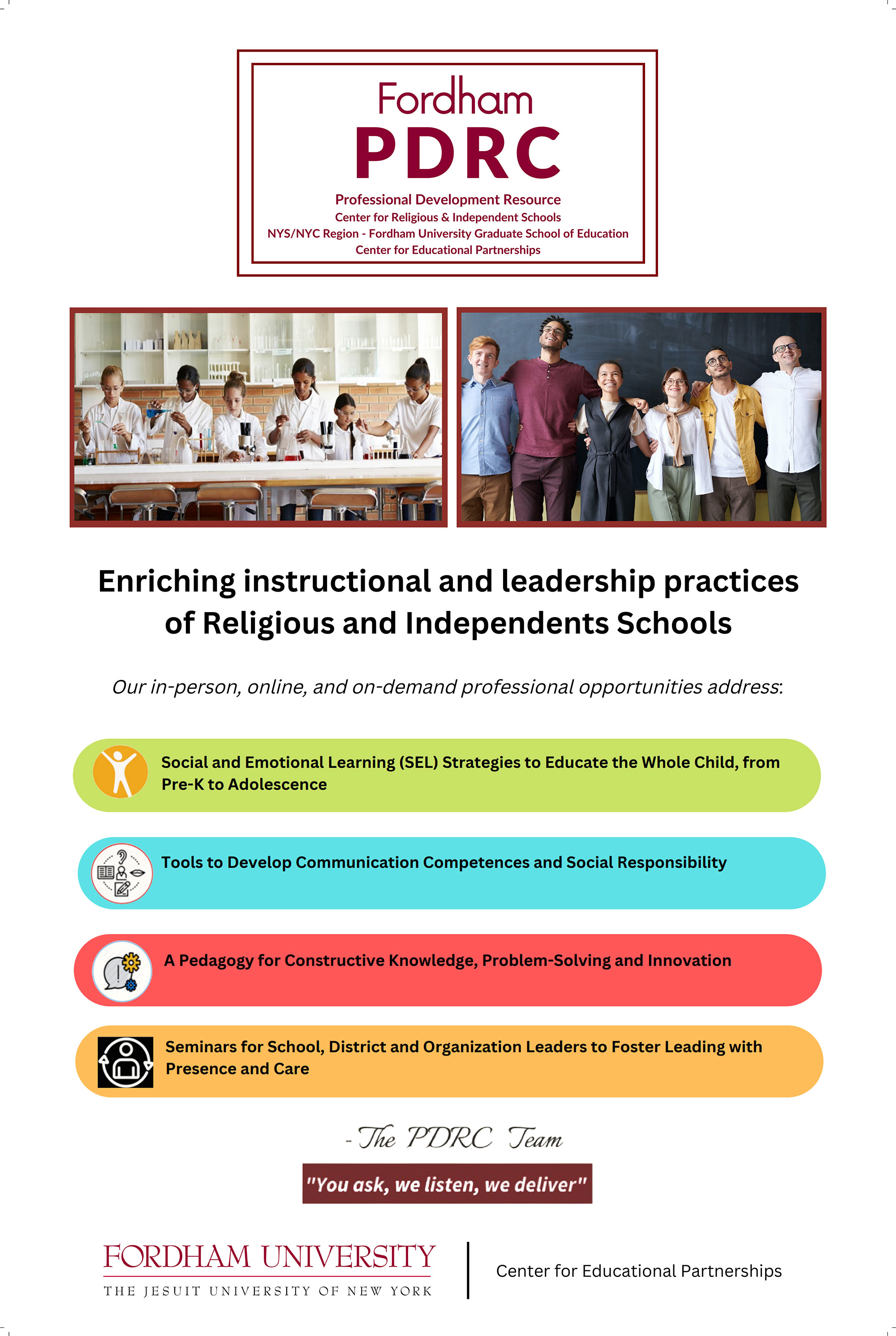 PDRC enriching instructional and leadership practices poster