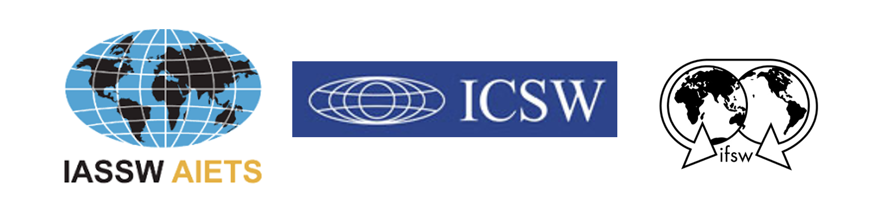 Logos for the IASSW, ICSW, and IFSW