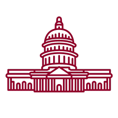 maroon vector image of the capitol building
