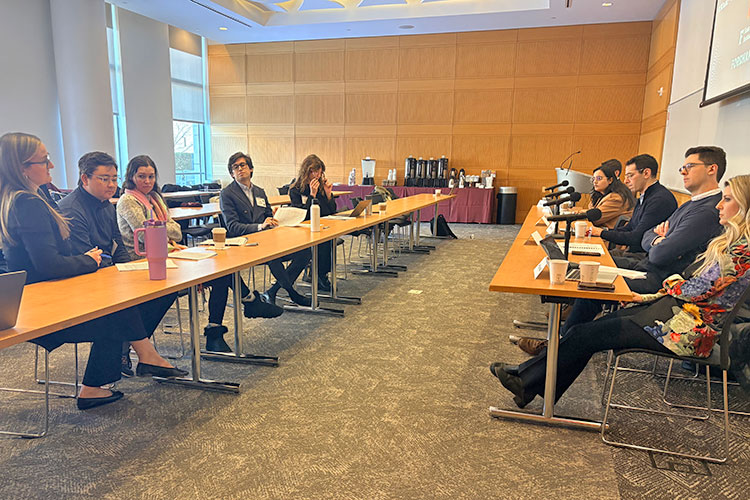 workshop students at tables