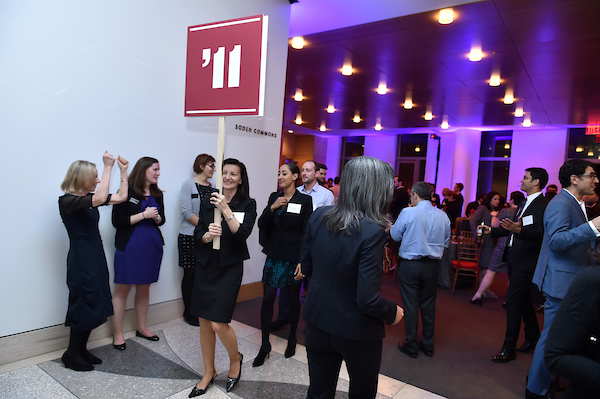 Fordham Law School Reunion Karen Gresia holding sign class '11