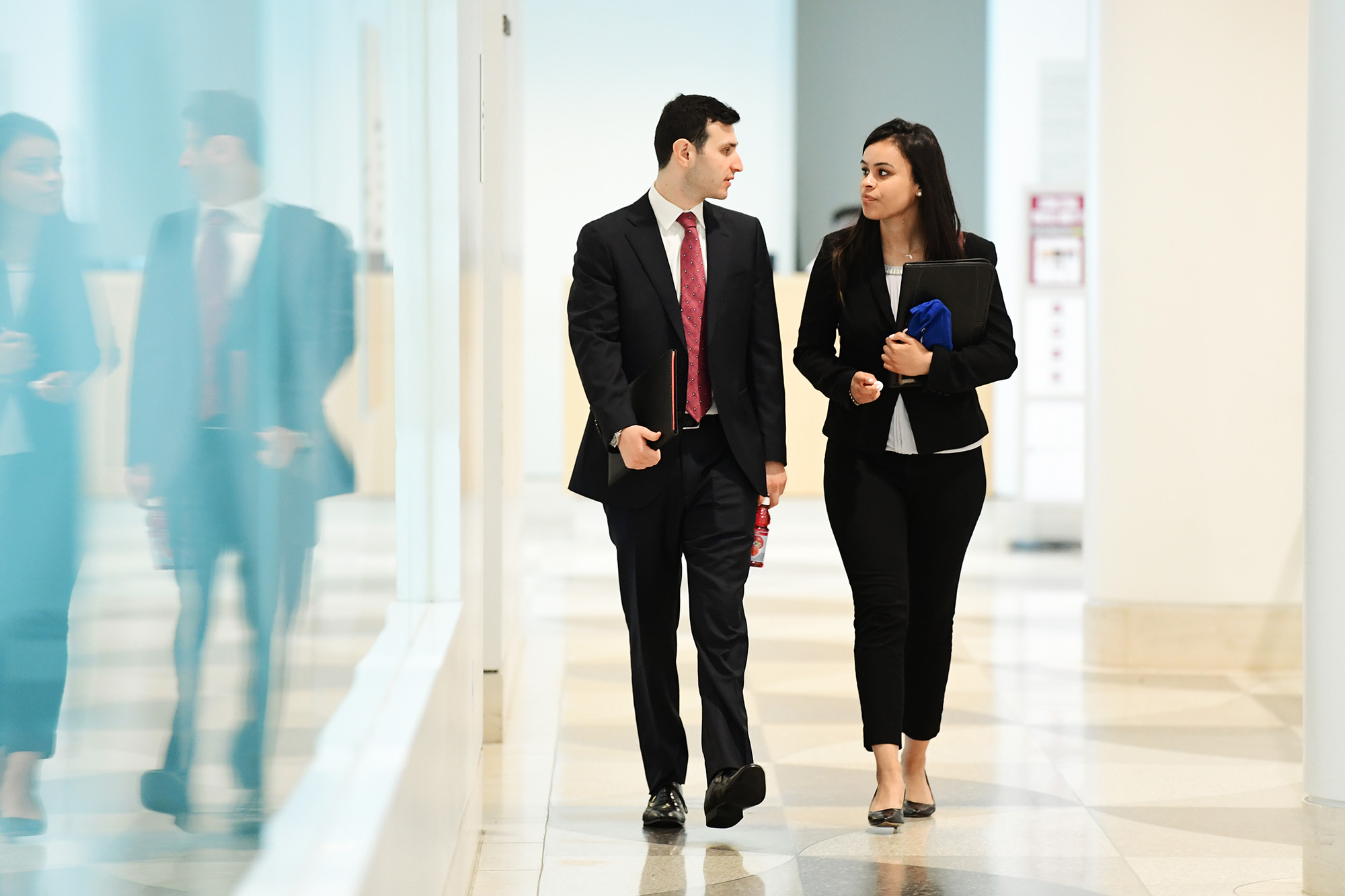 Two students walking together