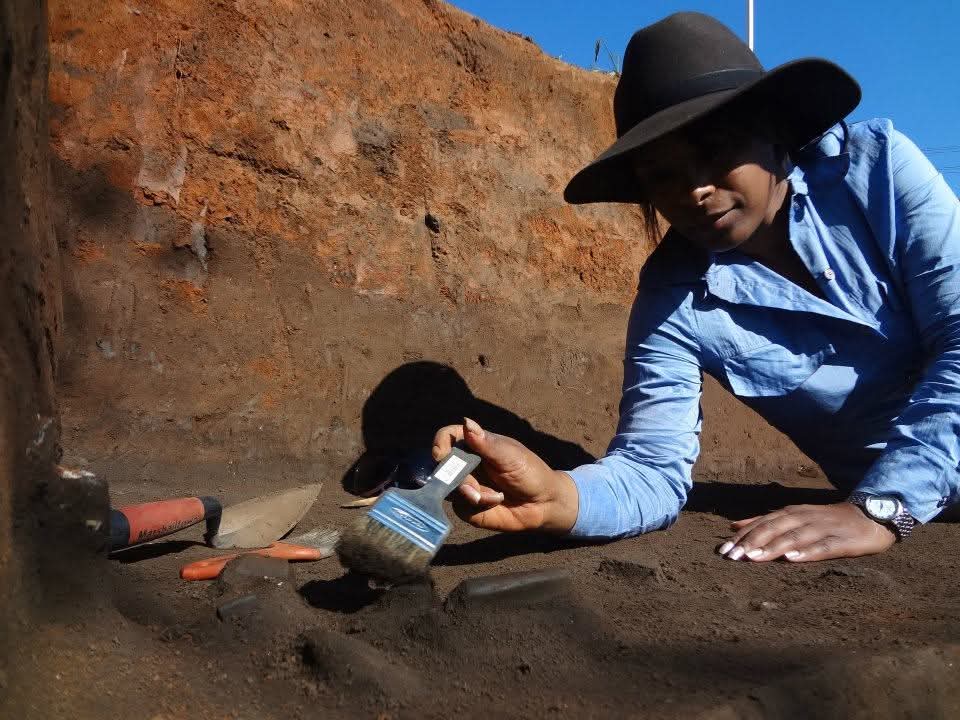 Student in archaeological fieldwork