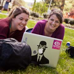 Two Females Students with Laptop