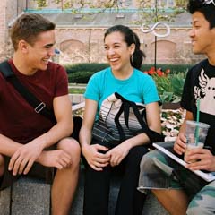 Students out on a spring day