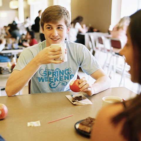 Male student in cafeteria
