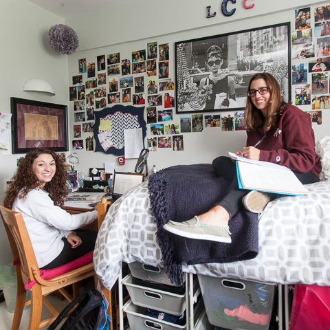 Two Female Students in Dorm Room