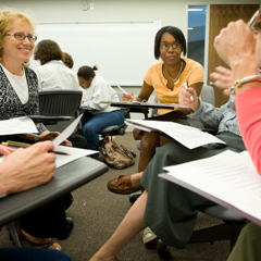 Group of older students in classroom - SM