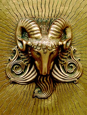 Image of Door Knocker in shape of Fordham Ram head
