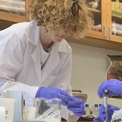 Frances Murray Working in a Lab