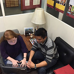 Graduate students studying together