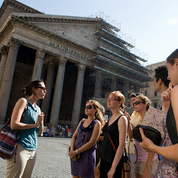 Group of Students in Front of Parthenon