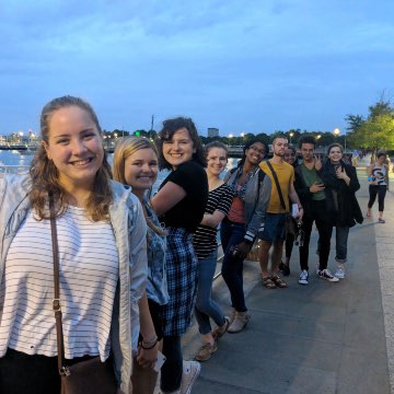 Group shot of Honor Students near water.