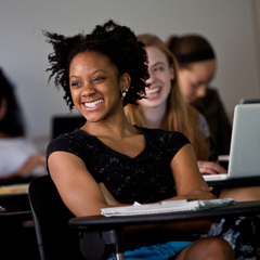 Selective Focus Female Student in Classroom