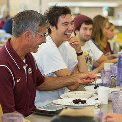 Student and Faculty Member at Lunch