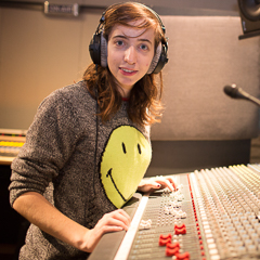 Female Student at Mixing Panel