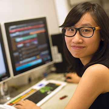 Female Student at Computer