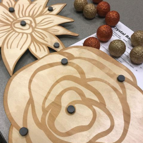 Laser Cut flowers to facilitate the understanding of cross-pollination