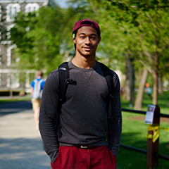 Student standing in Rose Hill Campus