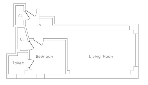 Wilshire Plaza One Bedroom Floor Plan
