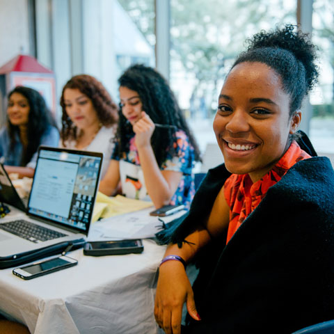 Students meet on the Lincoln Center campus