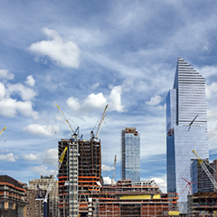 Real Estate Program  with construction view of skyline