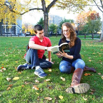 Students Reading on Edward's Parade