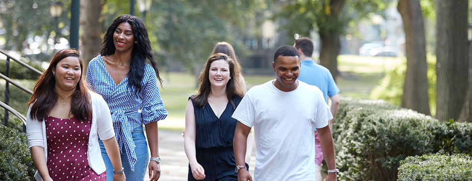 Students walking at rose hill