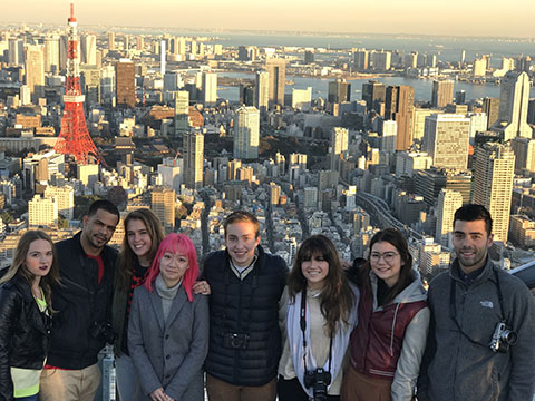 Students at Tokyo Tower