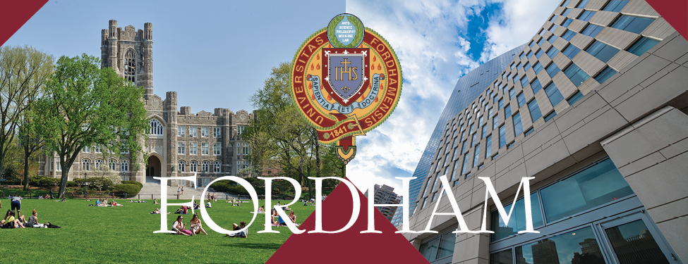 Collage of scenic views from the Rose Hill campus and the Lincoln Center campus