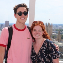 Students stand next to each other on London Eye