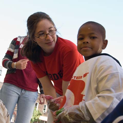 Student and african-american child - LG