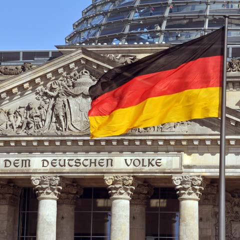 Reichstag and German Flag
