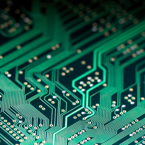 Stock photo of green circuit board - LG