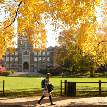 Student Walking to Keating